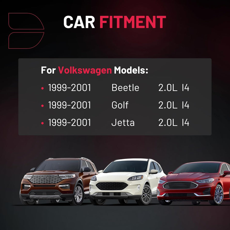 BDFHYK 1 Ignition Coil Pack UF277 and 4 Iridium Spark Plug 6418 Compatible with VW 1999-2001 Beetle, 1999-2001 Golf, 1999-2001 Jetta 2.0L l4 Coil for 032905106 032905106B