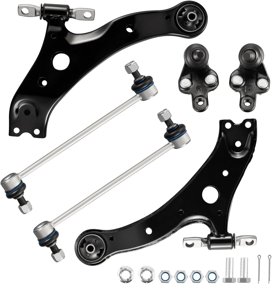BDFHYK 6PCS Front Suspension Kit Control Arms with Ball Joint Sway Bar Compatible with Lexus ES300,ES330,RX330,RX350,RX400h 2002-2009, Compatible with Toyota Camry,Highlander,Solara 2001-2008