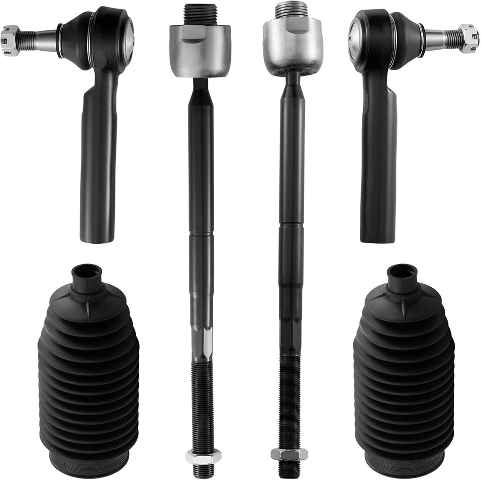 BDFHYK 6pcs Front Inner & Outer Tie Rod Ends Kit w/Tie Rod Boot Compatible with Cadillac 07-14 Escalade,Compatible with Chevy 07-13 Tahoe Silverado, Sierra 1500 Yukon Replacement for EV800084 ES800223