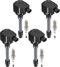 BDFHYK 4 Ignition Coil UF749 and 4 Iridium Spark Plug 93501 For Honda Civic Fit l4 1.5L 2.0L 2015-2020