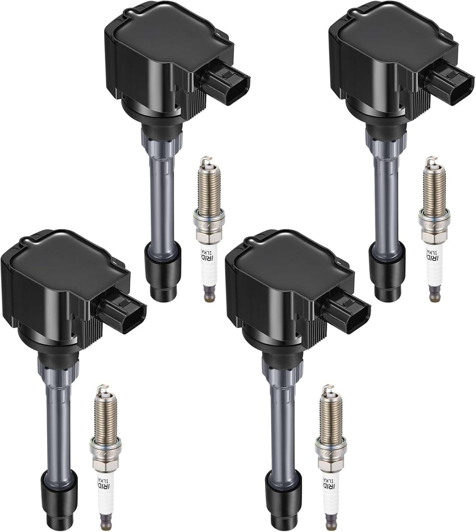BDFHYK 4 Ignition Coil Pack UF749 and 4 Iridium Spark Plug 93501 Compatible with Honda Civic Fit l4 1.5L 2.0L 2015 2016 2017 2018 2019 2020 Coil for CM11121A 305205RO013 305205RO003 LKAR7BIX-11S