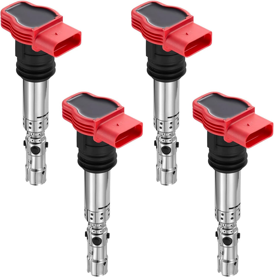 BDFHYK Ignition Coil Packs Compatible with Audi 2002-2005 A4, 2002-2006 A4 Quattro, 2002-2005 A6, 2002 A6 Quattro, 2004-2005 A6 Quattro 3.0L L6, Coil for UF-483 UF483 GN10444 6739301 1788338 Set of 4