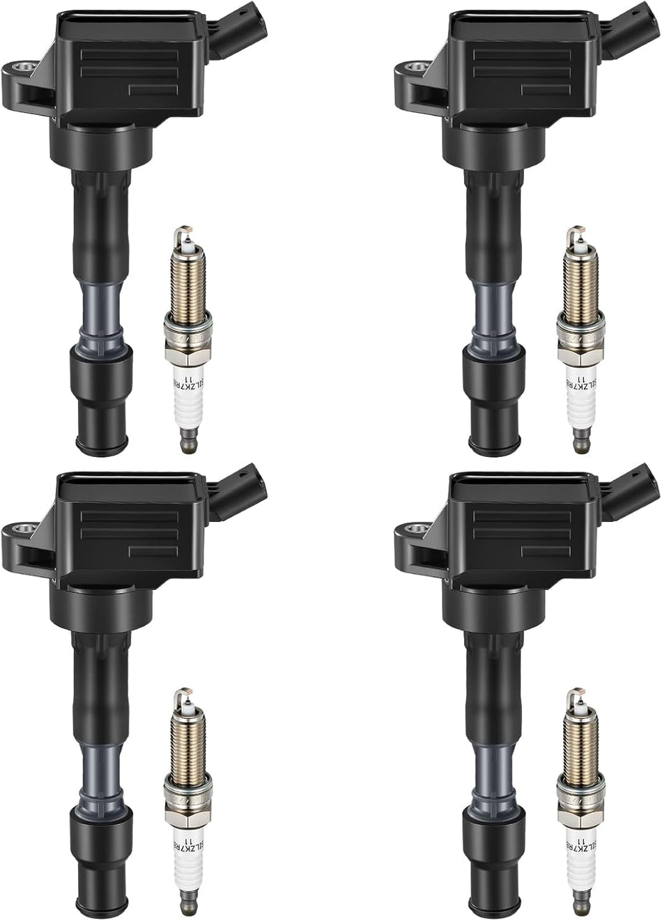 BDFHYK Ignition Coil Pack UF816 and Iridium Spark Plugs ILZKR8C8G Compatible with Hyundai 2017-2020 Elantra 2018-2020 Kona 2019-2020 Veloster,2018-2020 Kia Forte 2020 Soul 2.0L L4 273002E601,Set of 4