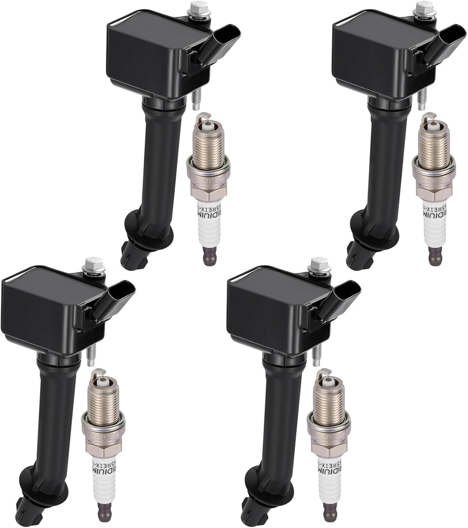 BDFHYK 4 Ignition Coil Pack UF821 and 4 Iridium Spark Plug 91970 Compatible with Buick 2016-2019 Cascada 1.6L l4 Coil for GN10796 UF821