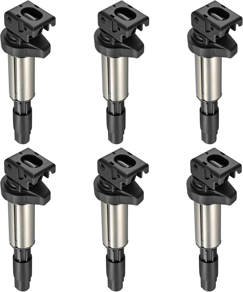 BDFHYK Ignition Coil Packs Compatible with BMW X5 650i 645Ci 550i 545i 750i 745i 750Li 745Li X3 X5 Z4 2002 2003 2004 2005 2006 2007 2008 2009 2.5L 3.0L 3.2L 4.4L 4.8L V8 V12 l6 Coil for UF522 Set of 6