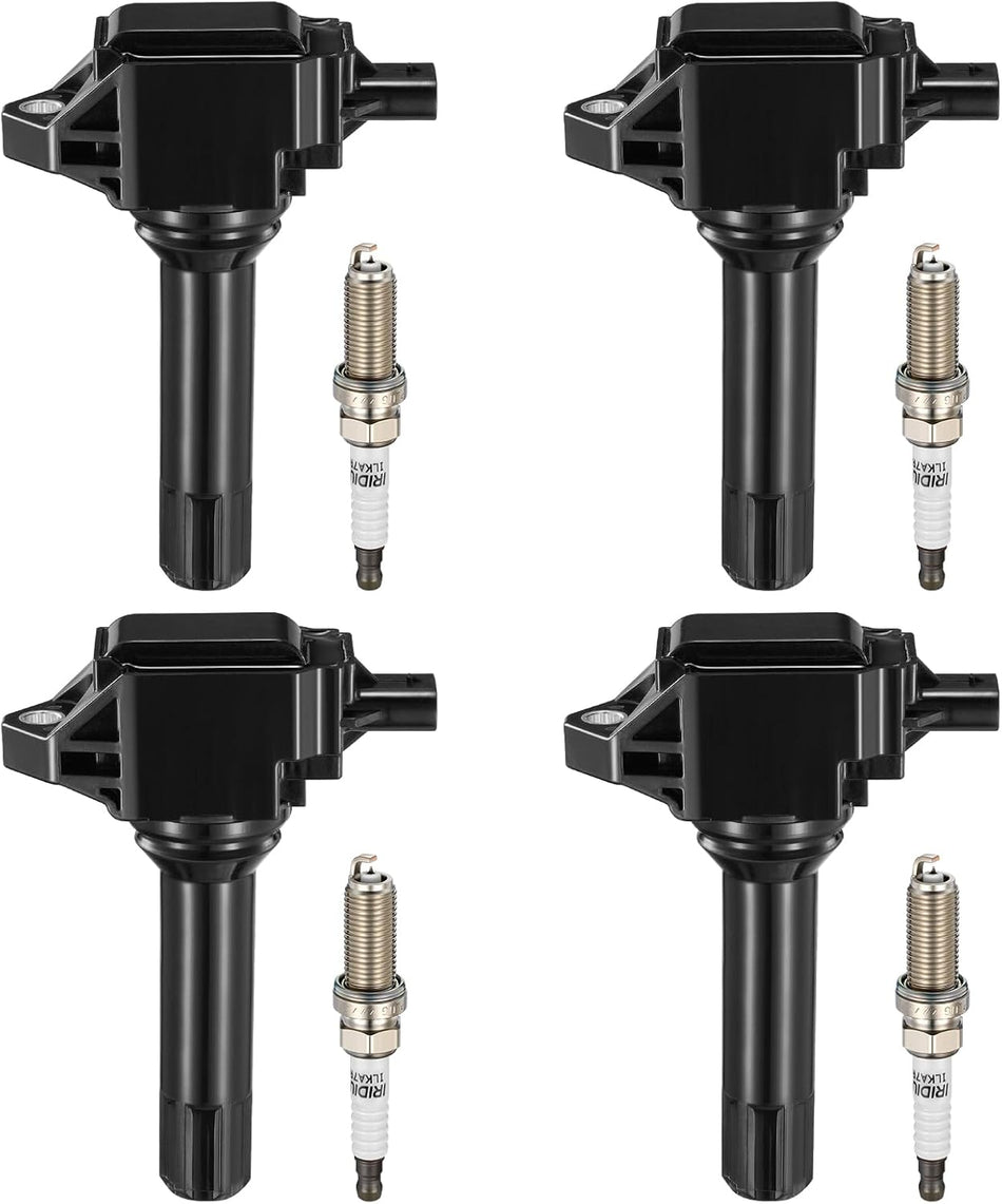 BDFHYK Ignition Coil Pack UF724 and Iridium Spark Plugs 93501 Compatible with Subaru 2014-2016 Forester 2013-2015 Impreza 2013-2014 Legacy Outback XV Crosstrek 2.5L 2.0L H4 C974 5C1899 COP626,Set of 4