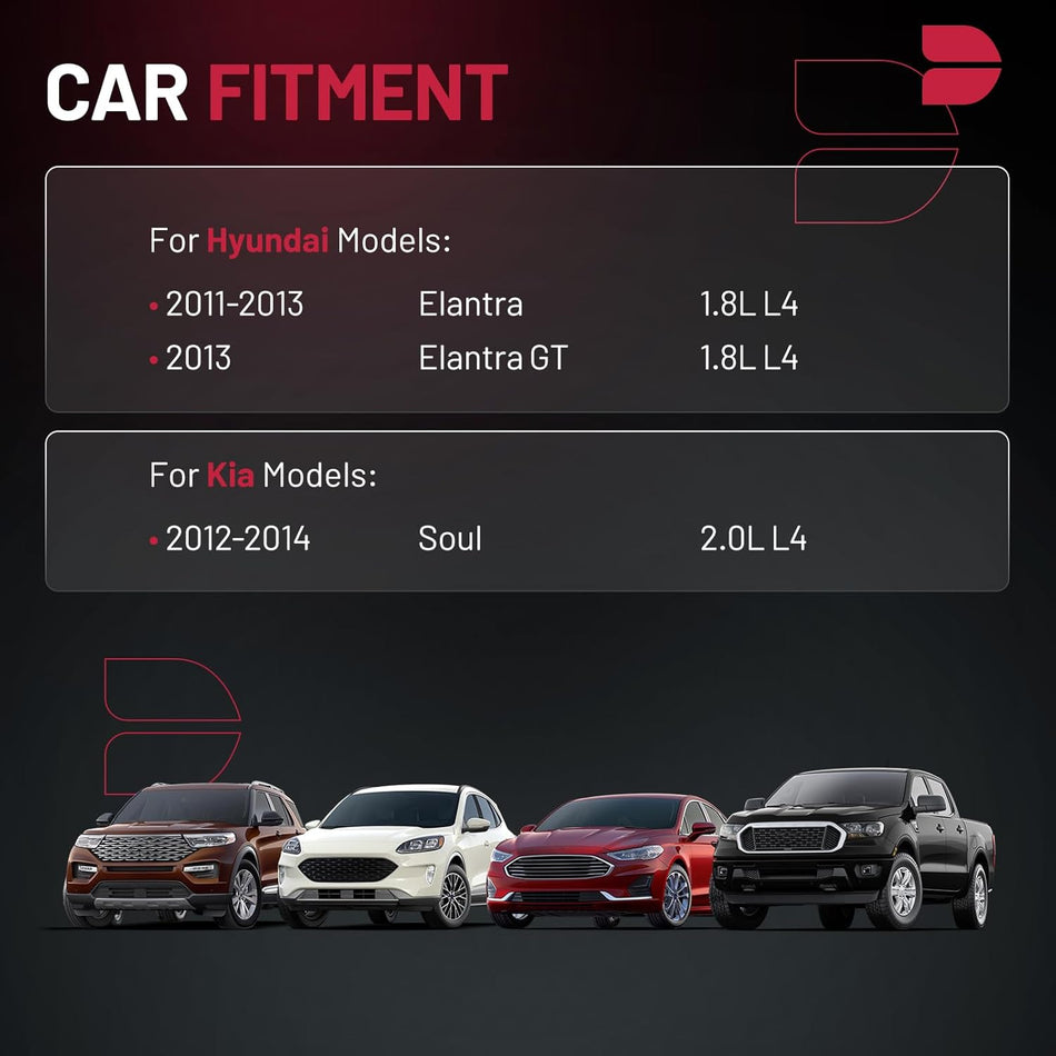 BDFHYK Engine Timing Chain Kit w/Intake & Exhaust CVVT Gear Sprocket Compatible with Hyundai Elantra GT 2011-2013 1.8L L4, Compatible with Kia Soul 2012-2014 2.0L L4 with Guide Tensioner 24321-2E000