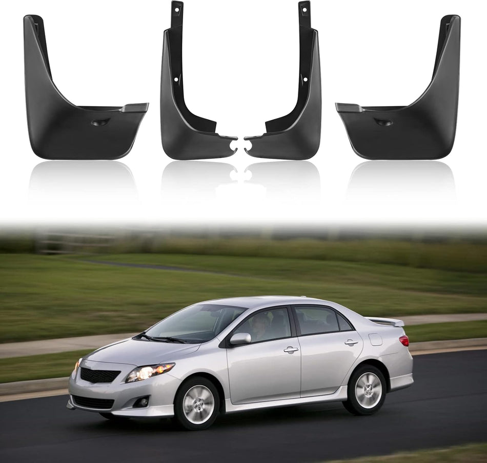BDFHYK Mud Flaps Splash Guards 4PCS Front & Rear Side Mud Guards Compatible with Toyota Corolla 2009-2013 (Sedan Only) 10th gen