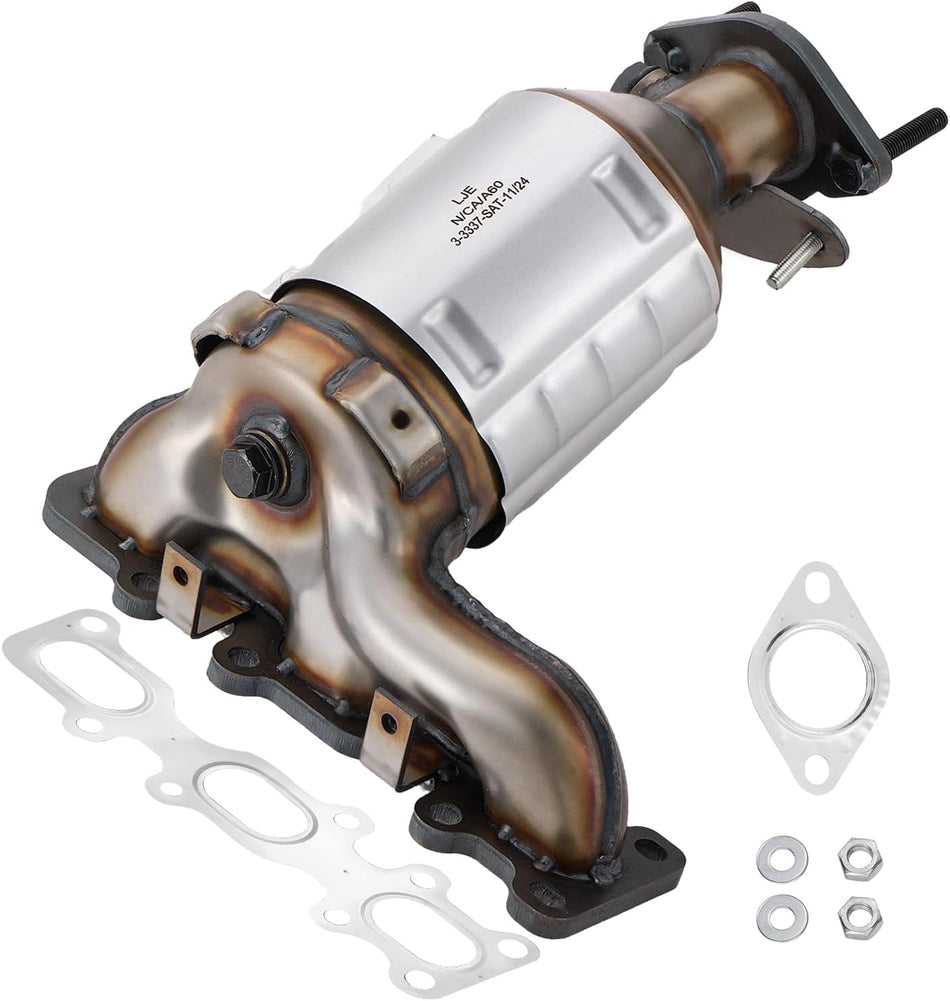 BDFHYK Front Left Exhaust Manifold Catalytic Converter with Gasket Kit Compatible with Ford Explorer 13-19, Flex 13-19, Compatible with Lincoln MKS 13-16, V6 3.5L, EPA Compliant, Replace 641478