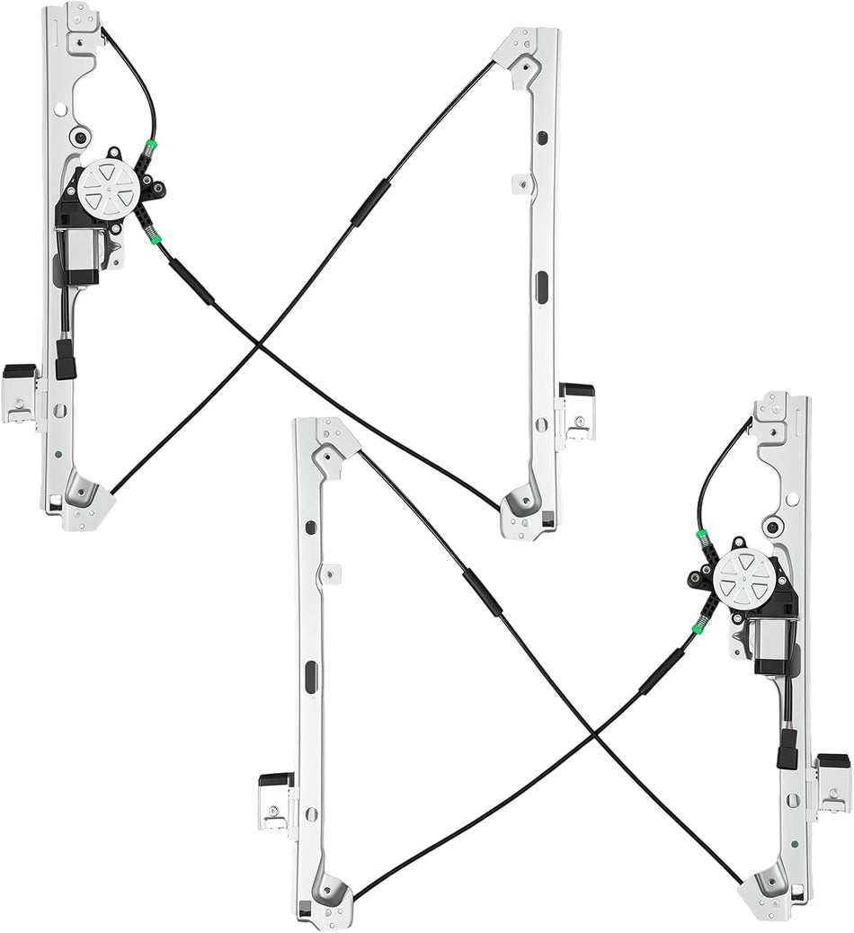 BDFHYK 741644+741645 Power Window Regulator with Motor Front Left+Right Compatible with Cadillac Escalade EXT ESV, Compatible with Chevy Avalanche Silverado Suburban 1500 2500, Sierra Yukon XL
