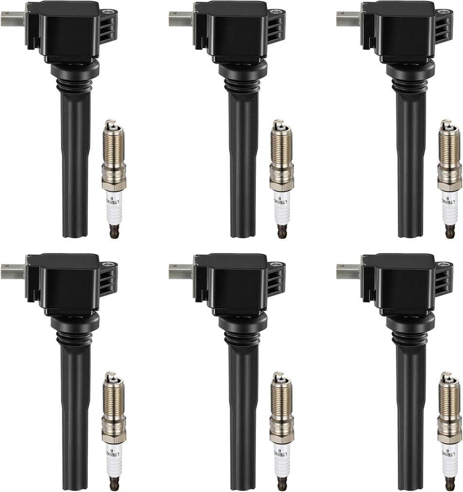 BDFHYK Ignition Coil Pack UF826 and Iridium Spark Plugs 94372 Compatible with Lincoln 2018-2019 Navigator, 2017-2019 F-150 2018-2019 Expedition 3.5L V6 GN10892,Set of 6