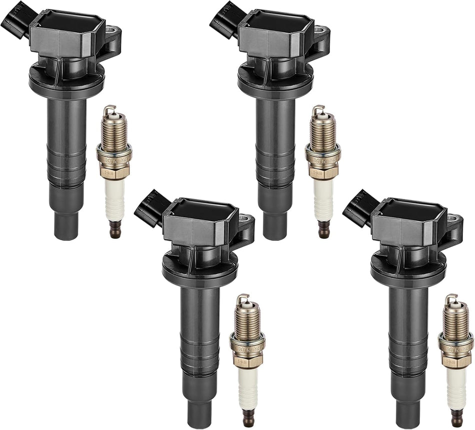 BDFHYK Ignition Coil Pack UF247 and Iridium Spark Plug 4503 Compatible with Toyota Corolla 2005 2006 Toyota Celica 2003-2008 Toyota Matrix Pontiac Vibe Chevy Prizm Toyota Coil Pack 1.8L Set of 4