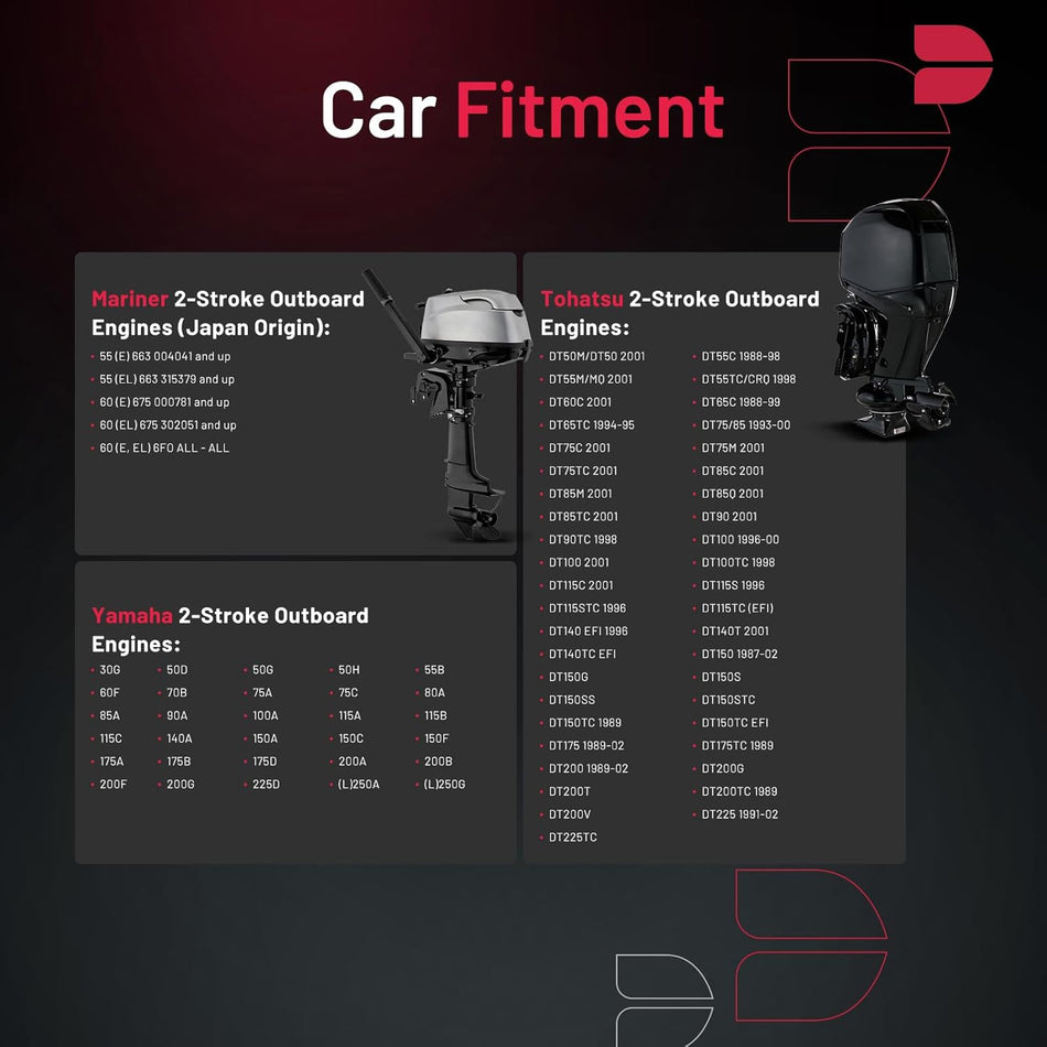 BDFHYK 1134 universal Spark Plugs Compatible with Yamaha for Tohatsu for Mariner 2-Stroke Outboard Engines Replacement for BR8HS-10 Set of 10