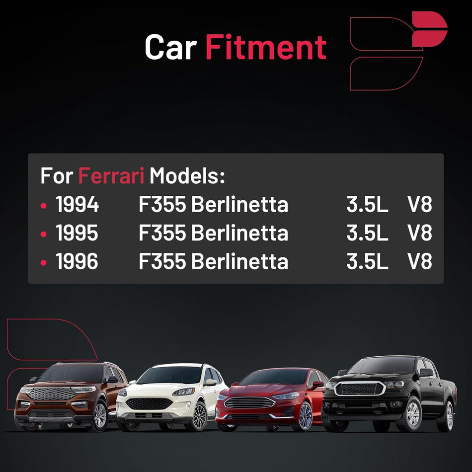 BDFHYK 4218 Iridium Spark Plugs Compatible with Ferrari F355 Berlinetta 1994-1996 3.5L V8 Replacement for CR8EIX Set of 4