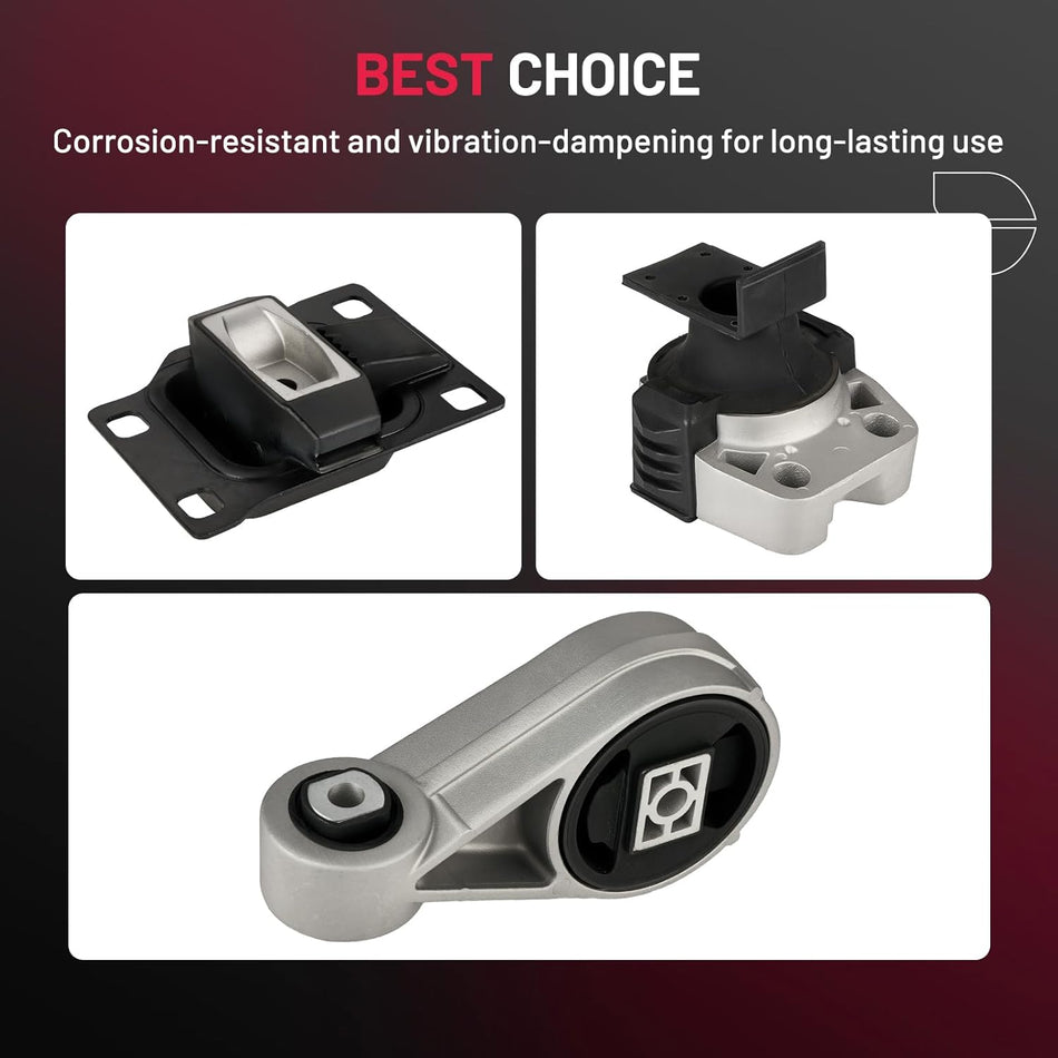 BDFHYK 3PCS Engine Motor and Trans Mounts Compatible with Ford Focus 2005-2007 2.0L l4 Replace A5312,3S4Z6038BA,5S4Z6038AA,5S4Z6038BA,5S4Z6038BB,5S4Z6038CA,9T1Z6038A,A2939,9T1Z6068B,YS4Z6068AA,A2986