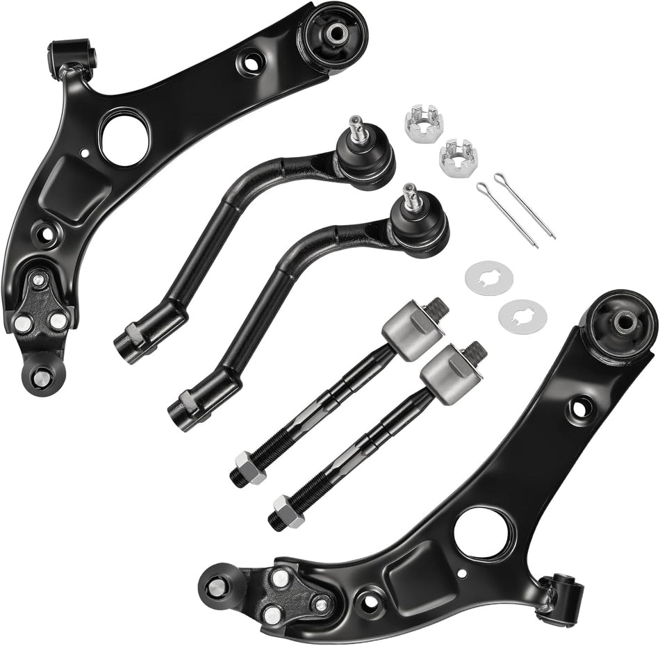 BDFHYK 6PCS Front Lower Control Arms,with Ball Joint Tie Rod End Compatible with Hyundai Azera 2012-2014, Sonata 2011-2013, Compatible with Kia Cadenza 2014-2016, Optima 2011-2015 for K622825, K622826