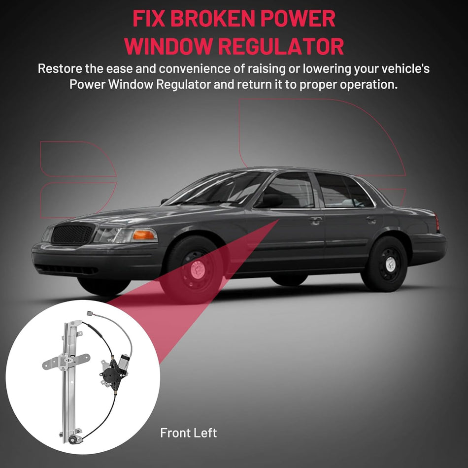 BDFHYK 741-664 Power Window Regulator with Motor Front Left for 1992-2010 Mercury Grand Marquis