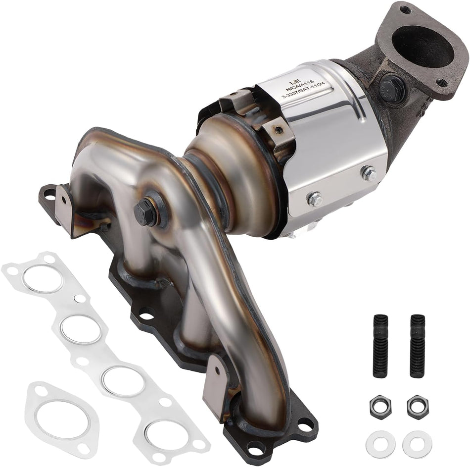 BDFHYK Front Exhaust Manifold Catalytic Converter with Gasket Kit Compatible with Kia Sorento 14-15, Compatible with Hyundai Santa Fe Sport 13-16, L4 2.4L, EPA Compliant, Replace 641577