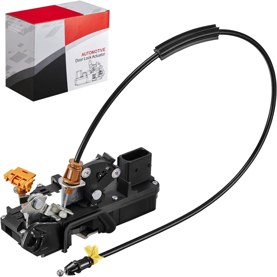 SYERAL Power Door Lock Latch Actuator with Cable Front Left Driver Side Door Latch Compatible with Chevrolet Silverado Sierra 1500 2500 HD 3500 HD