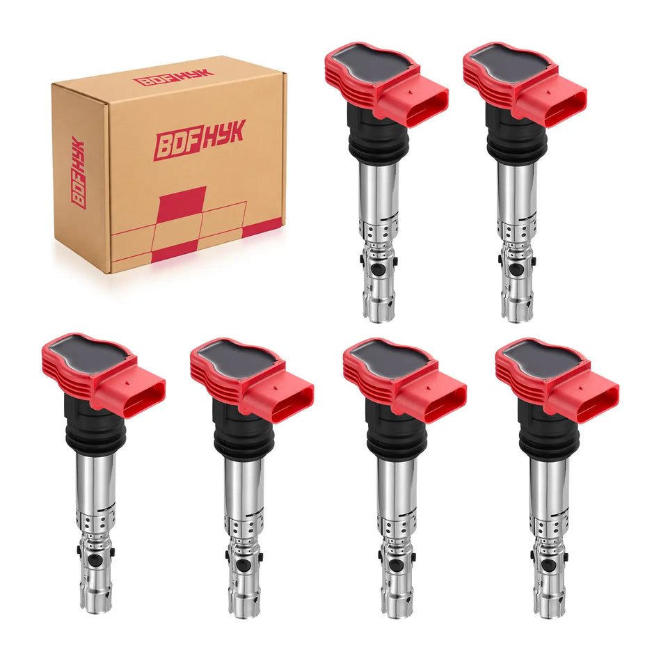 BDFHYK 6PCS Ignition Coils Fits For Audi 2002-2005 A4/A6, 2002-2006 A4 Quattro,2004-2005 A6 Quattro 3.0L L6