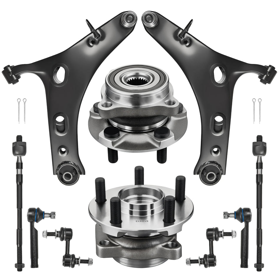 10pc Front Suspension Steering & Wheel Hub Kit for 2014-2018 Subaru Forester