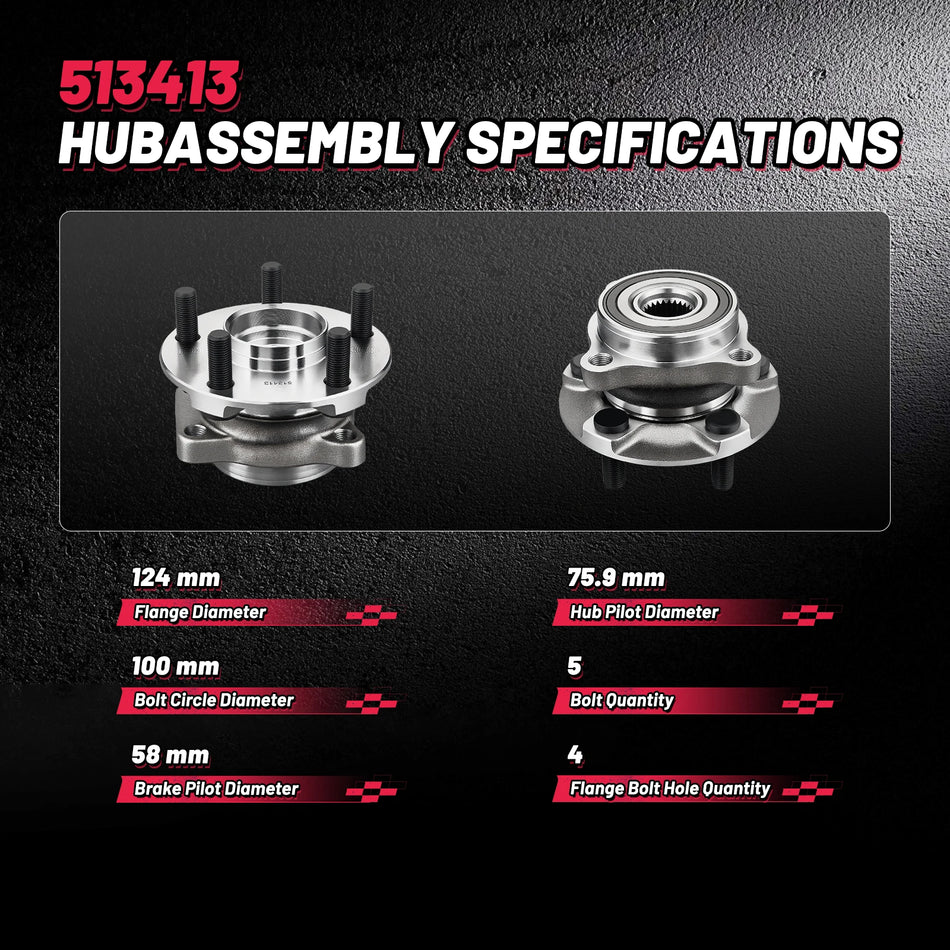 10pc Front Suspension Steering & Wheel Hub Kit for 2014-2018 Subaru Forester