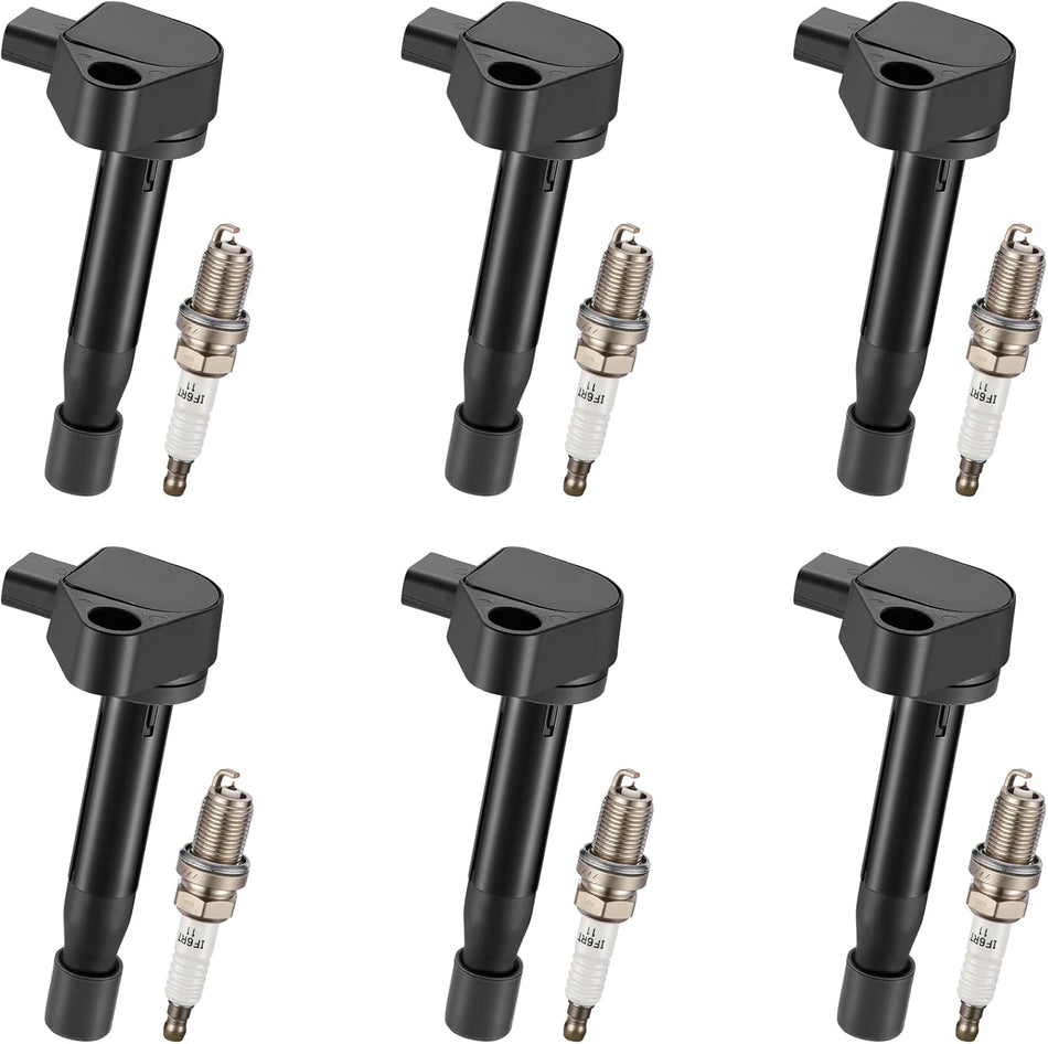 BDFHYK Ignition Coil Pack and Iridium Spark Plugs Compatible with Honda Odyssey Acura CL TL Accord 3.0L 3.2L 3.5L V6. UF242 30520P8EA01 4503, Sets of 6