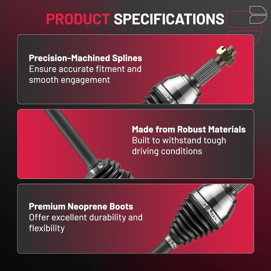 BDFHYK 2PCS NCV53911/NCV53912 CV Axle Shaft Assembly Front Left+Right Compatible with Nissan Altima; Compatible with Nissan Rogue; Compatible with Nissan Rogue Select