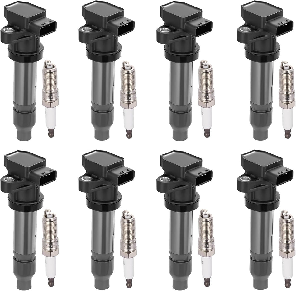 BDFHYK 8 Ignition Coil Pack UF543 and 8 Iridium Spark Plug SP541 Compatible with Buick 2007-2011 Lucerne, Compatible with Cadillac 2007-2011 DTS,2007-2010 STS,2007-2009 SRX,2007-2009 XLR 12597745