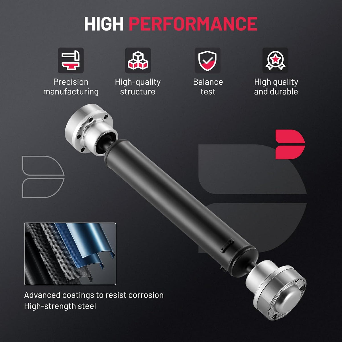 Dodge Durango front driveshaft assembly for listed 3.6L AWD applications