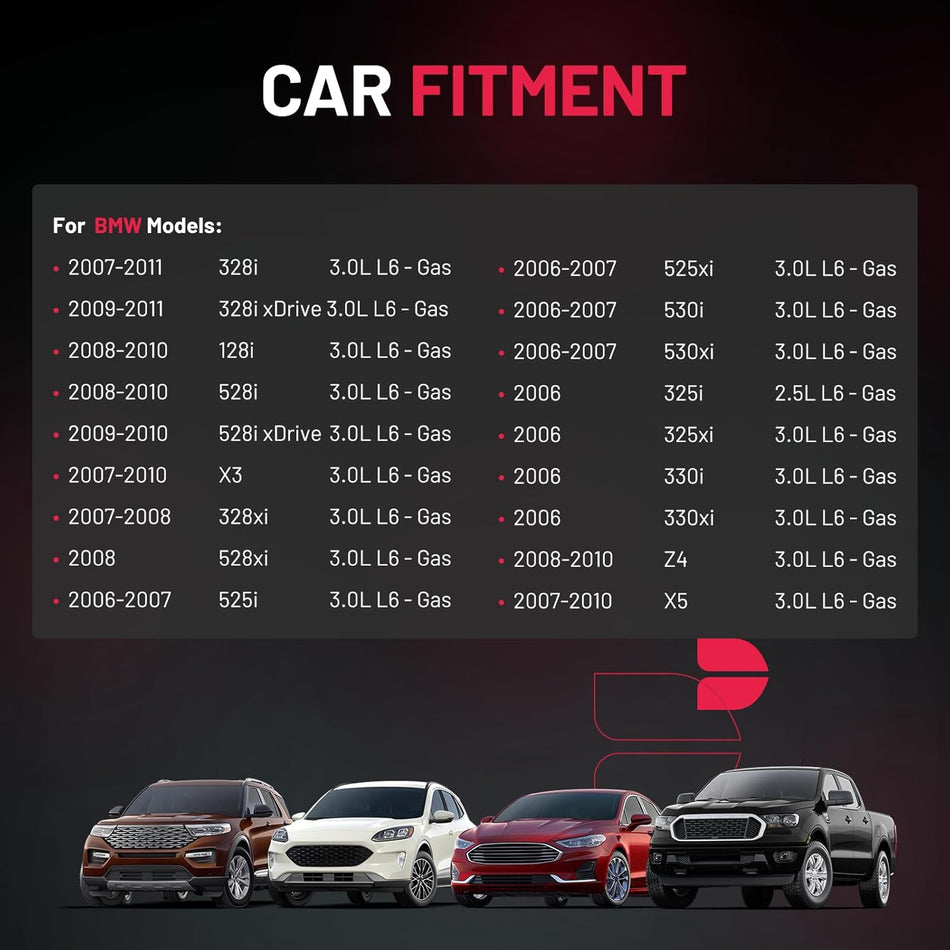BDFHYK Ignition Coil Pack and Double Iridium Platinum Spark Plugs Compatible with BMW 328i xDrive 528i X3 525i 530i 325i 325xi 330i 330xi X3 Z4 X5 3.0L 2.5L L6 0221504470 12120032137 UF592, Sets of 6