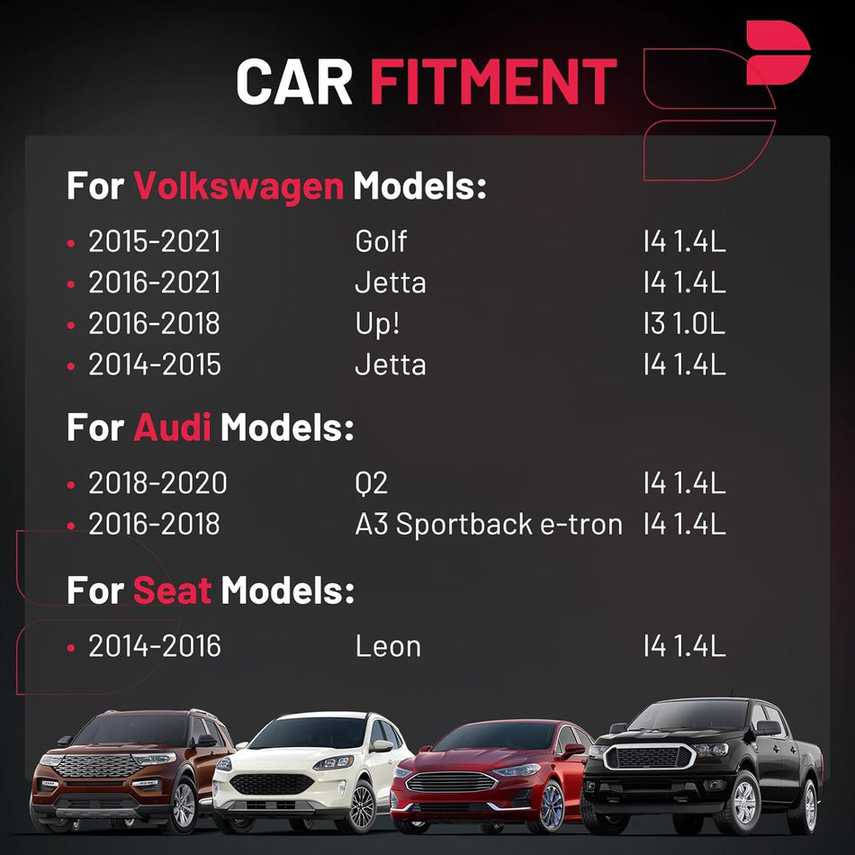 BDFHYK Ignition Coil Packs Compatible with Volkswagen 15-21Golf,16-21 Jetta,16-18 Up!, Compatible with Audi 18-20 Q2,16-18 A3 Sportback e-tron, Leon l3 l4 1.0L 1.4L Coil for UF717 UF779 9029 Set of 4