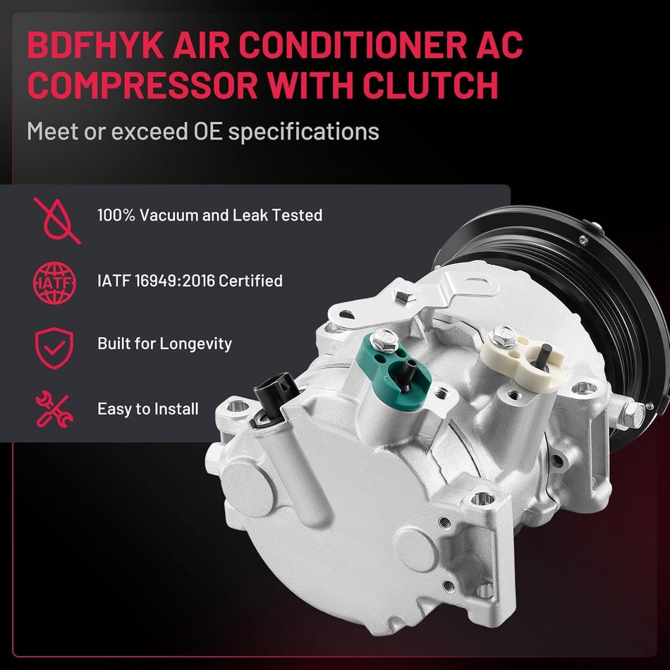 BDFHYK A/C Compressor with Clutch For Toyota Camry 2.5L 2010-2011, Replacement 158380, 8831006390, 8831033290