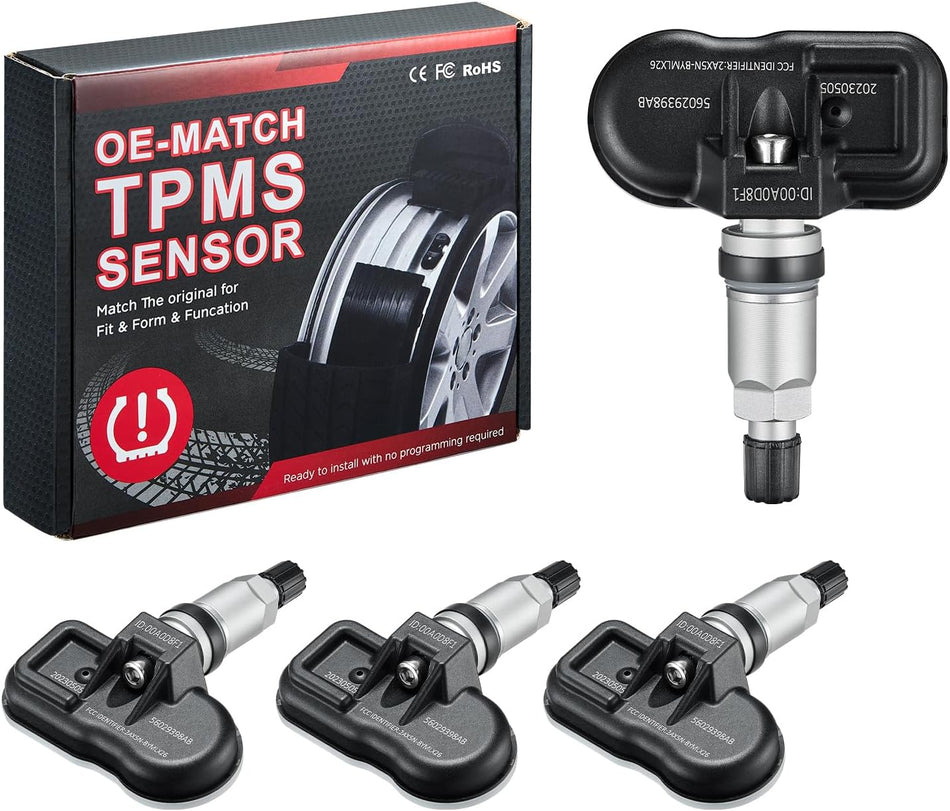 BDFHYK Upgrade TPMS Tire Pressure Monitoring System Sensor 433MHz Compatible with Jeep Wrangler JK Dodge Ram Charger Replacement for 56029398AB 68142397AA 68241067AA 68241067AB