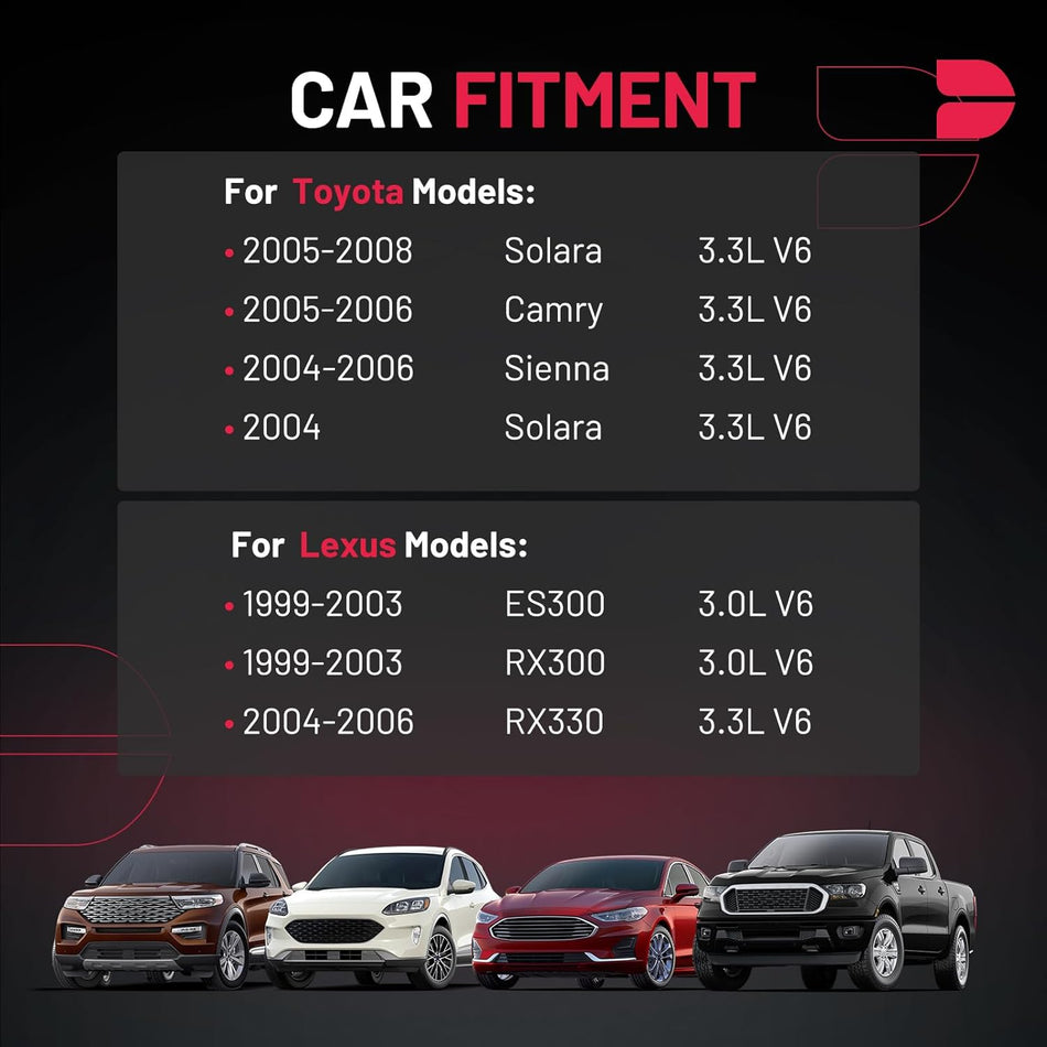 BDFHYK Ignition Coils Pack Compatible with Toyota Sienna Solara Camry,Compatible with Lexus ES300 RX330 RX300 V6 3.0L 3.3L Coil for UF506 UF430 C1452 5C1442 DQ50141 C-528 5C1442 E1006 IC586 Set of 6