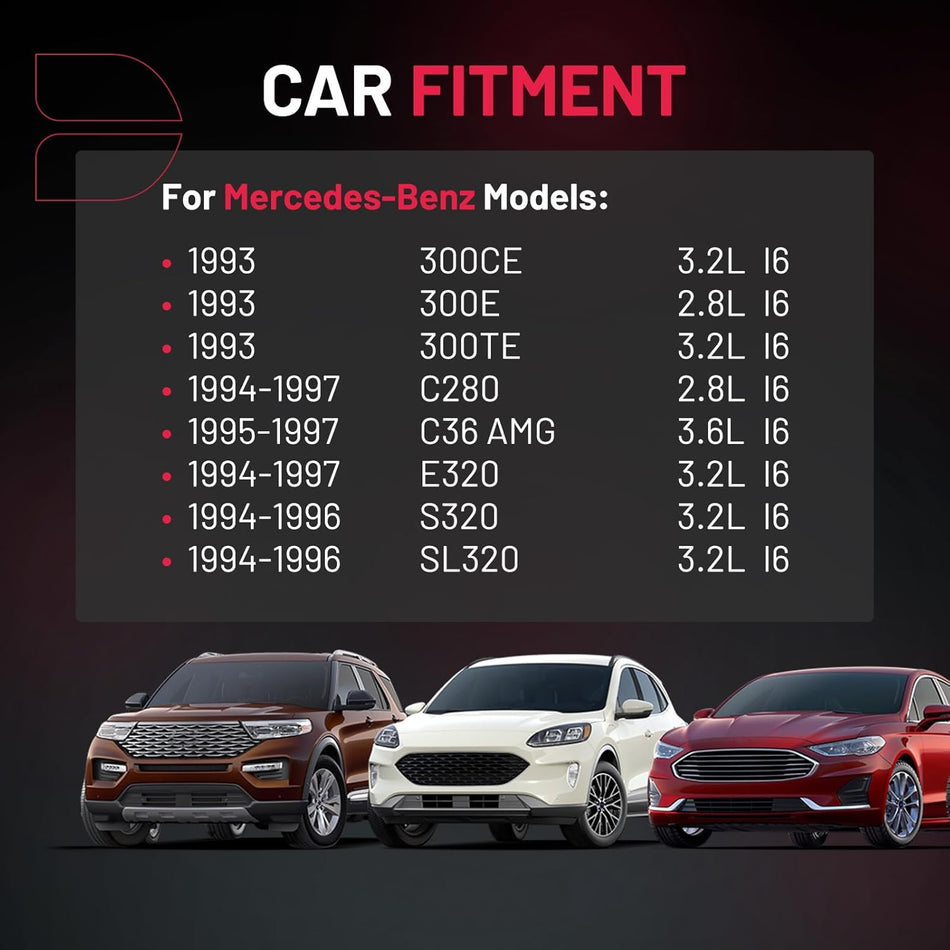 BDFHYK 3 Ignition Coil Pack UF137 and 6 Iridium Spark Plug 6341 Compatible with Mercedes-Benz 300CE 300E 300TE C280 C36 AMG E320 S320 SL320 2.8L 3.2L l6 Coil for 1587003 88921409