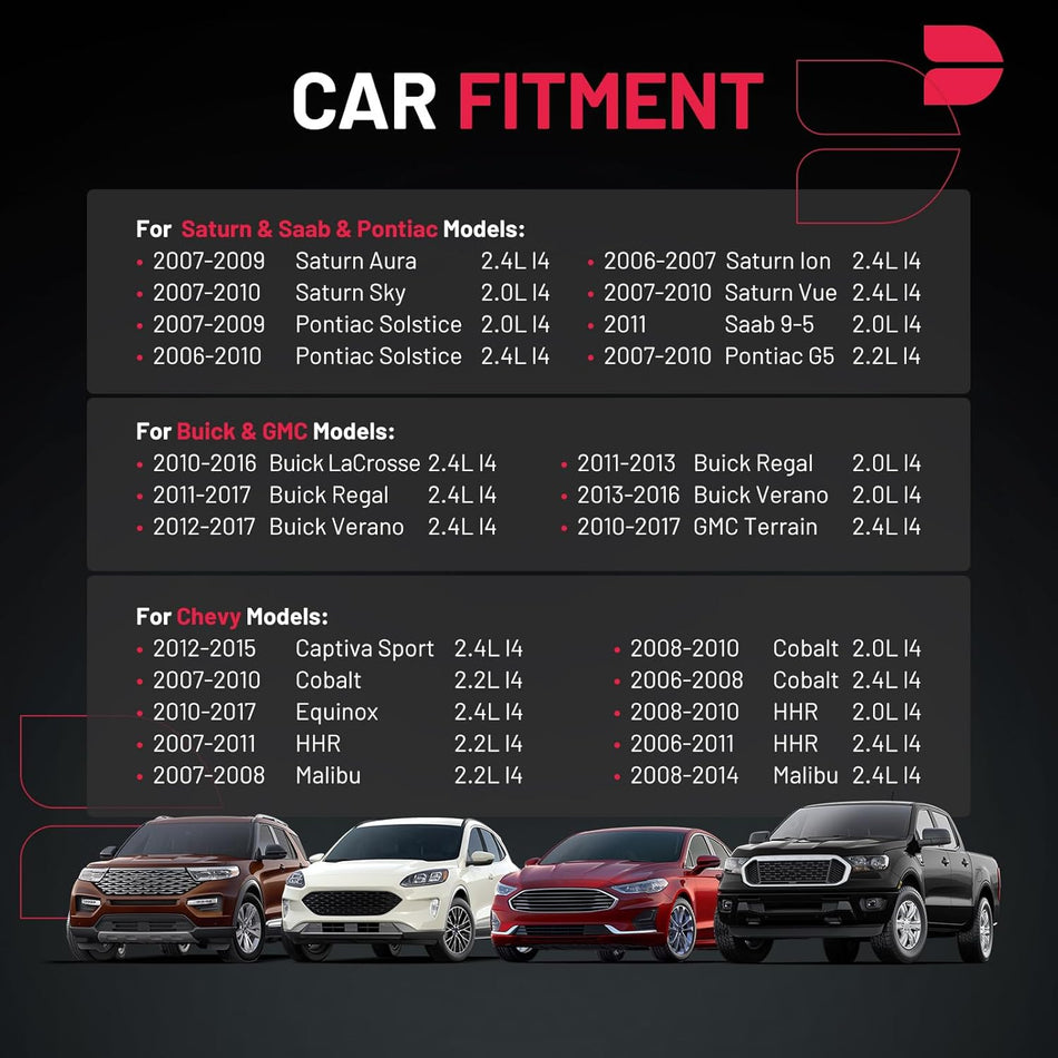 BDFHYK Ignition Coil Pack UF491 and Iridium Spark Plugs 12578224 Compatible with Buick Chevrolet GMC Pontiac Saab Saturn 2.0L 2.2L 2.4L L4, Sets of 4