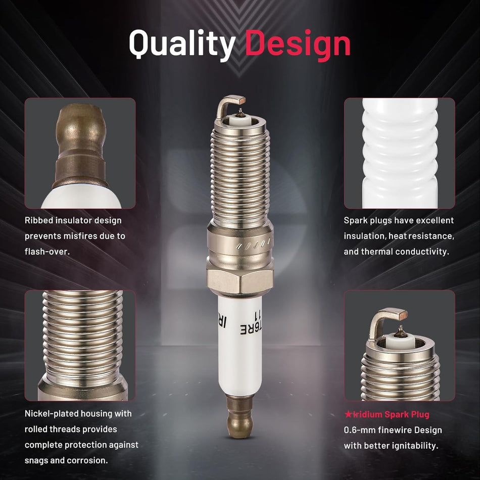 BDFHYK Set of 6 Iridium Spark Plug Compatible with Enclave XTS Impala Camaro Acadia 9-4X Outlook,2.0L 2.4L 2.5L 2.8L 3.0L 3.5L 3.6L 4.6L 6.0L,Engine Replacement for 41-109 12622561 12681660 ILTR6E11