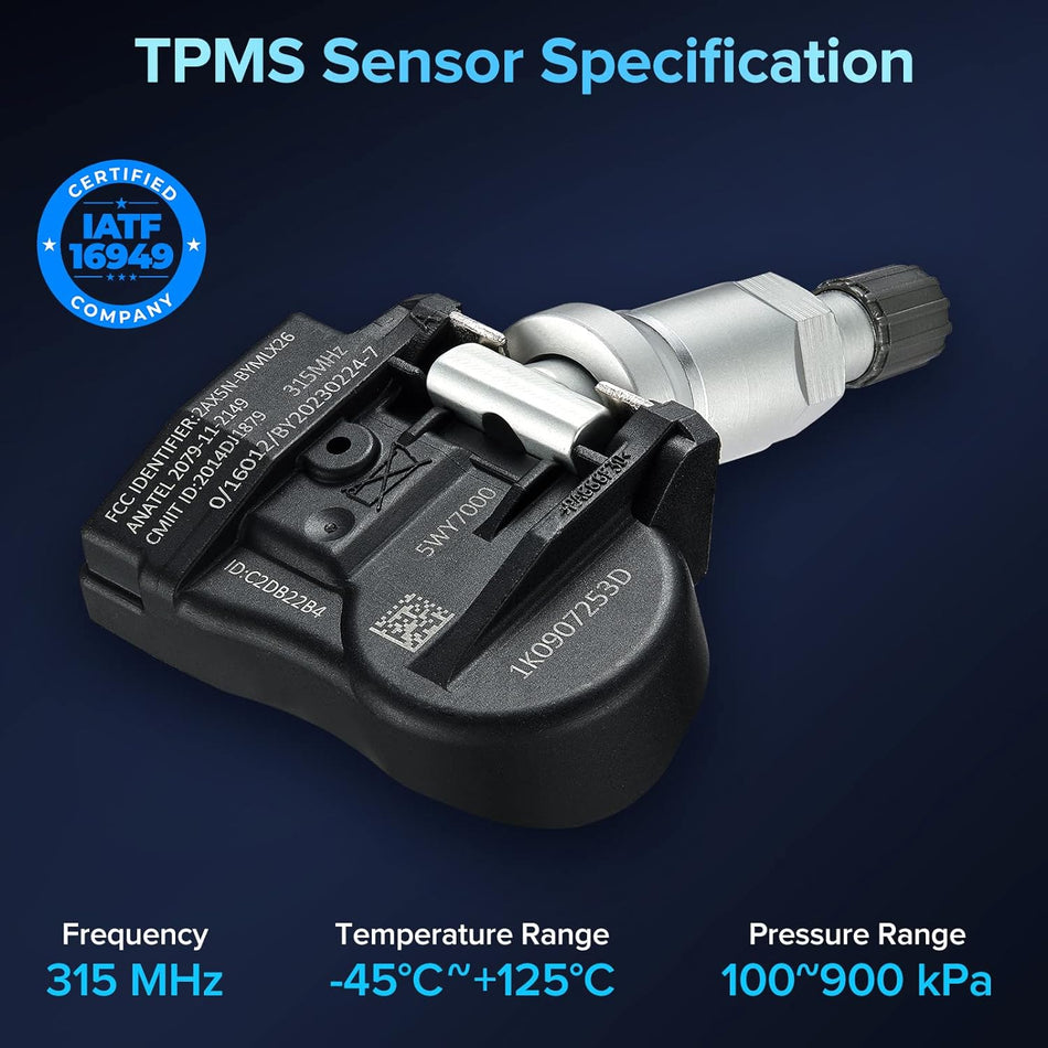 BDFHYK 315MHz TPMS Sensor for Audi A3 A4 A5 Q5 S3 S4 S5 TT, VW Beetle CC Eos GLI Golf GTI Jetta Passat 2006-2013