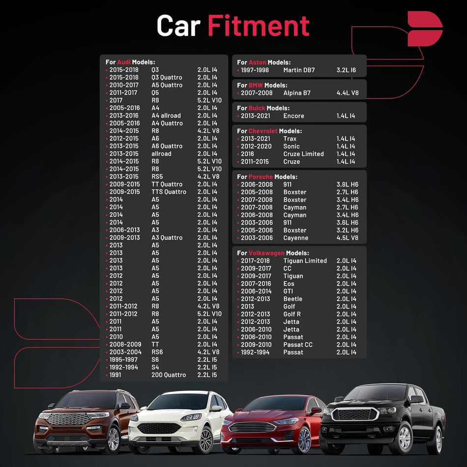 BDFHYK 2667 Iridium Spark Plugs Compatible with Porsche Cayenne Boxster 911,Compatible with Audi A3 A4 A5 VW CC Jetta Passat,Cruze Sonic Trax,Alpina B7,Encore 2.0L 3.0L 4.2L L4 H6 V8 Set of 8