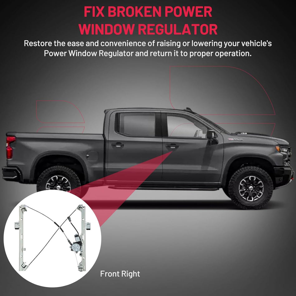 BDFHYK Front Right Passenger Side Power Window Regulator with Motor 741-645 for Chevy Silverado, Tahoe, Suburban, Avalanche,