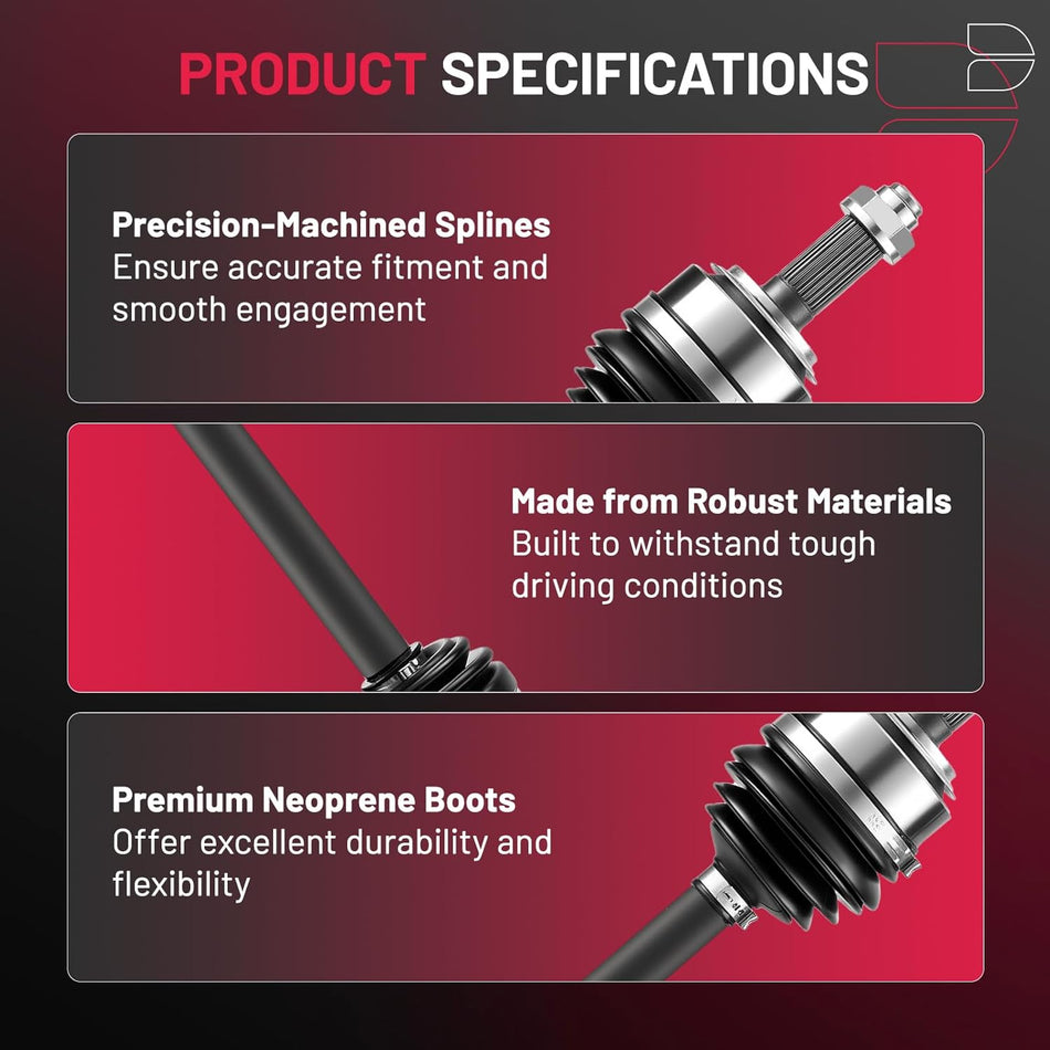 BDFHYK 2PCS NCV36123 NCV36128 CV Axle Shaft Assembly Front Left+Right Compatible with Compatible with Honda CR-V 2002-2006