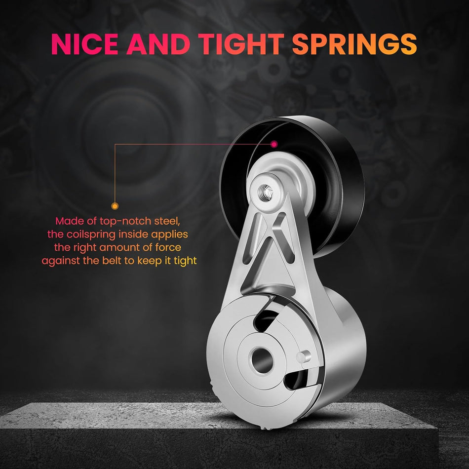 BDFHYK 38108 Belt Tensioner Assembly Pulley Compatible with 1987-1996 AM Chevrolet GMC Oldsmobile 4.3L 5.0L 5.7L,Drive Belt Tensioner Replacement 89339 45892 49208 999723