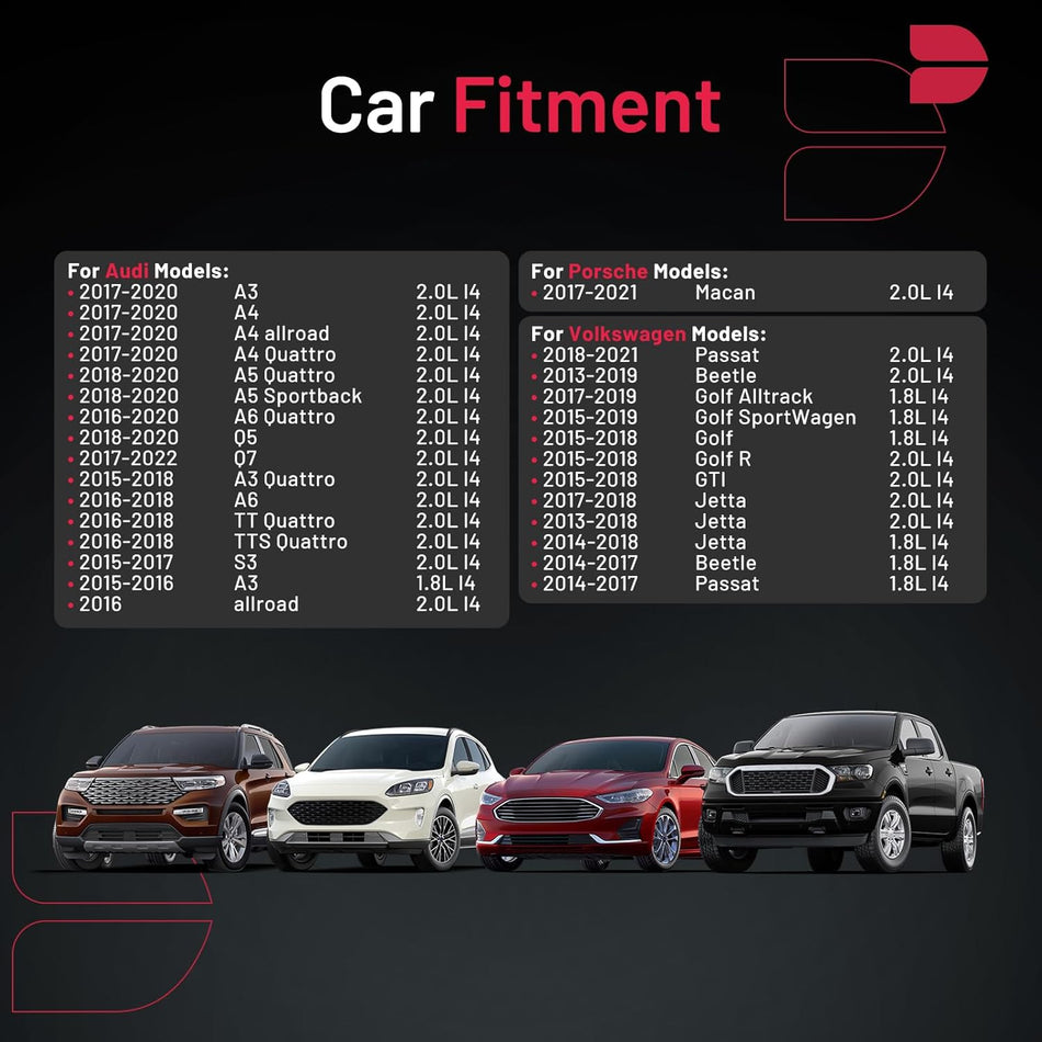 BDFHYK 94833 Platinum Iridium Spark Plugs Compatible with Porsche Macan,Compatible with Audi A3 A4 A5 A6 Quattro allroad Sportback Q5 Q7 S3 TT TTS Quattro,Beetle Golf Golf R Passat 1.8L 2.0L Set of 4