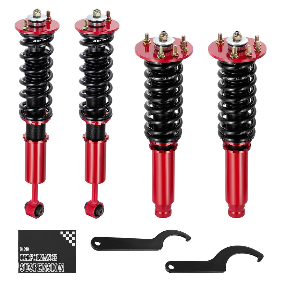 BDFHYK Coilovers Compatible with Honda Accord 1998-2002, Compatible with Acura TL 1999-2003/ CL 2001-2003, Shock Absorber Replacement 4 PCS, Adjustable Height Coilovers Suspension Kit Lowering Kit