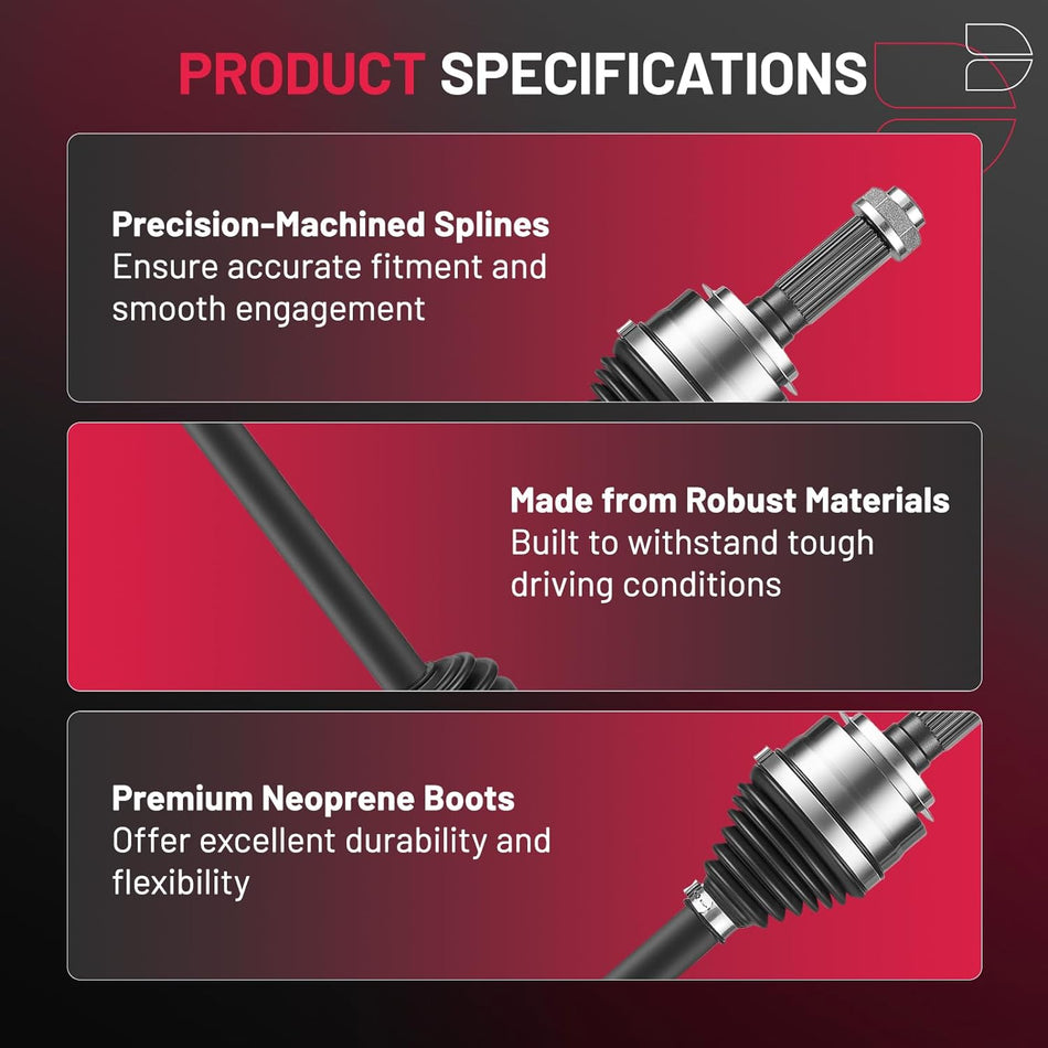 BDFHYK 2PCS NCV21552 NCV21553 CV Axle Shaft Assembly Front Left+Right Compatible with Compatible with Acura MDX 2007-2009; Compatible with Honda Pilot 2009-2011