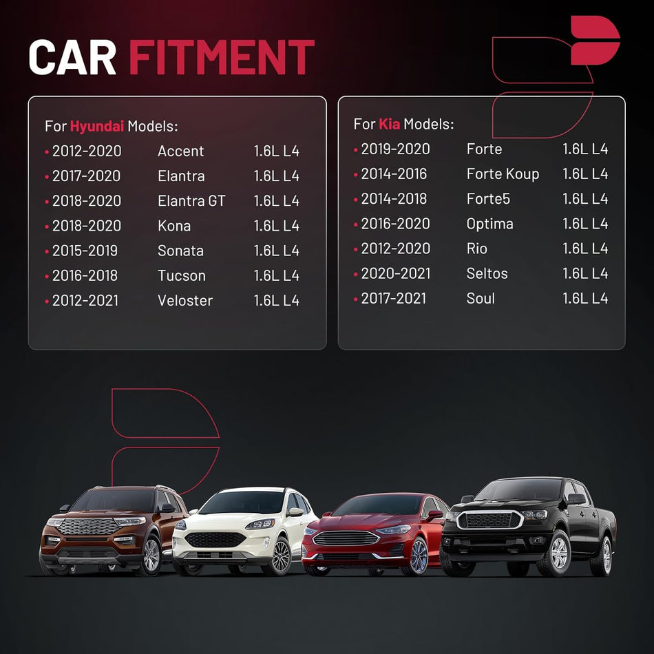 BDFHYK 1.6 Engine Timing Chain Kit with Tensioner Compatible with Hyundai Accent Elantra GT Kona Sonata Tucson Veloster, Compatible with Kia Forte, Forte Koup, Forte5 Optima Rio Seltos Soul 1.6L L4