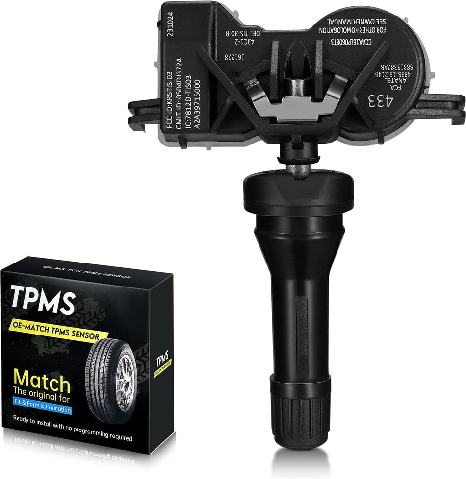 BDFHYK 433MHZ TPMS Sensors Compatible with Chrysler Jeep Dodge Tire Pressure Monitoring System Replaces#68313387AB 68193586AC 68252493AB 1 Pack