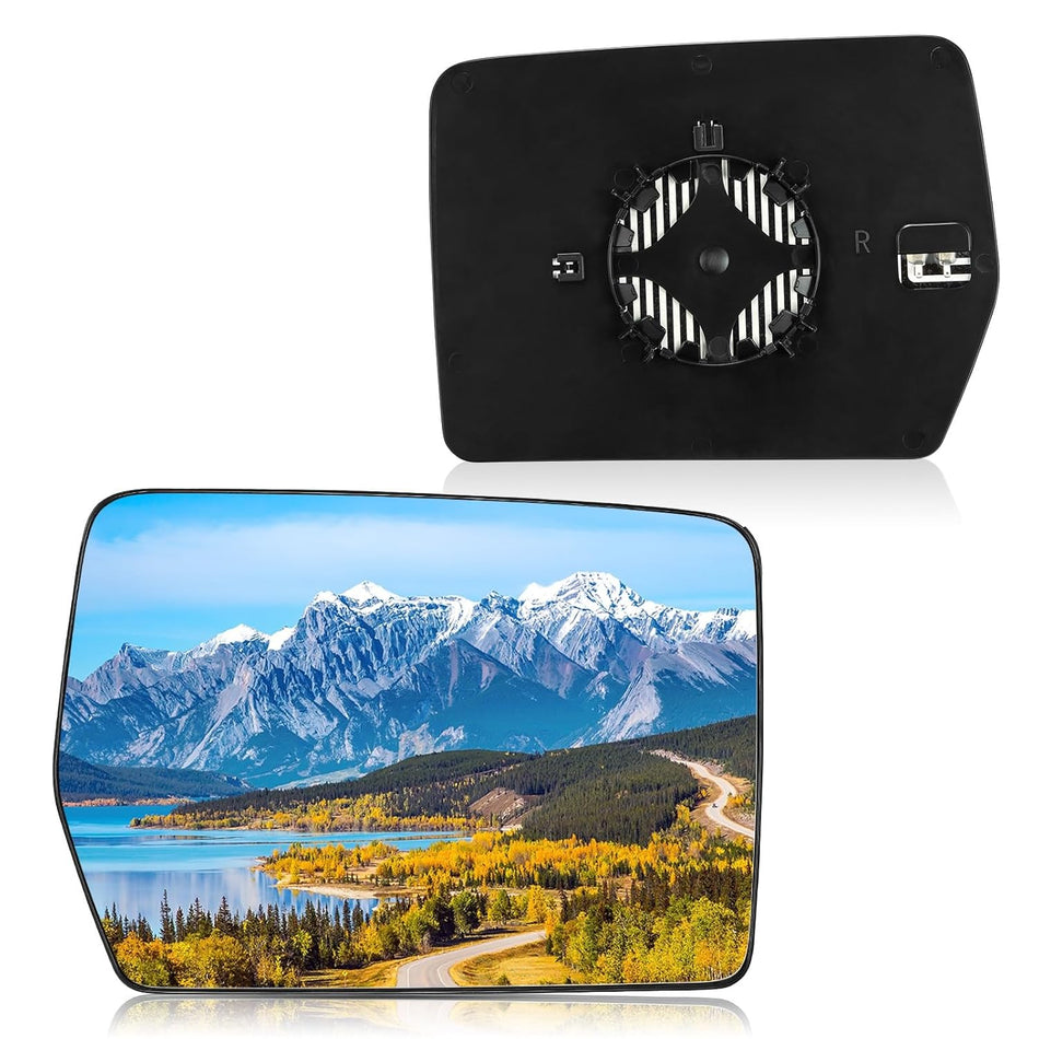 BDFHYK Mirror Glass Compatible with F150 2004-2014 Side View Heated Convex Mirror Glass with Backing Plate, Replaces 4L3Z-17K707-DA, 4L3Z17K707DA, Heated (Right Side)