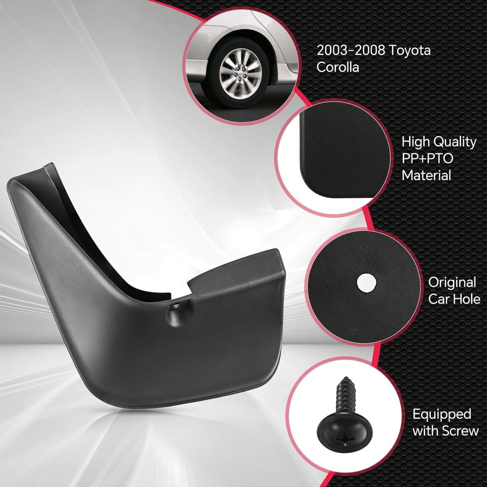 Mud Flaps for Toyota Corolla 2003–2008 Sedan, Front & Rear 4PCS